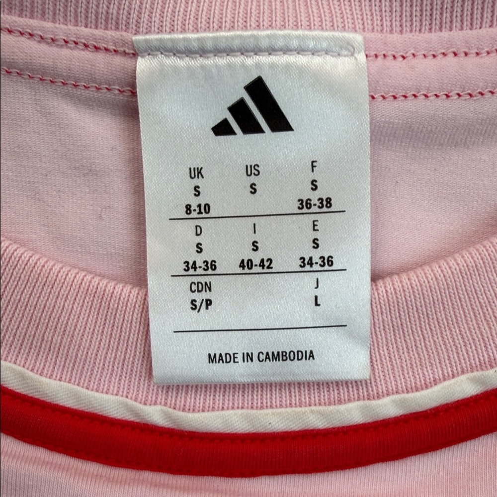 adidas Pink Tank Top with Red Trim - Picture 2 of 4